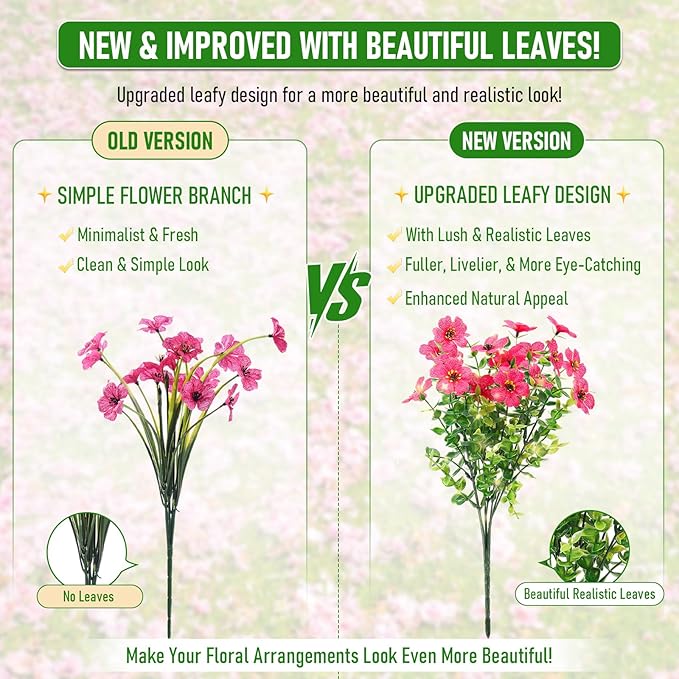 Artificial Flowers Outdoor Fake Plants, Faux Silk Flowers Plastic Plants - Image 4