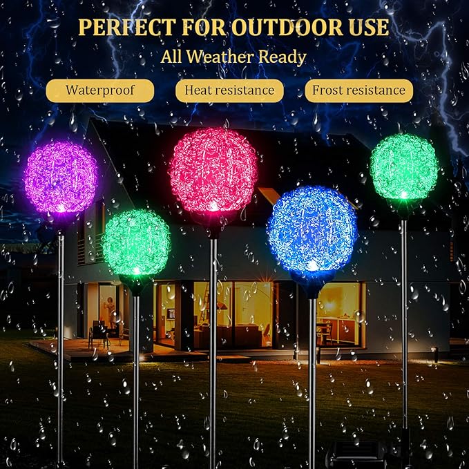 Solar Garden Lights Outdoor, Upgraded Globe Powered Garden Light - Image 4