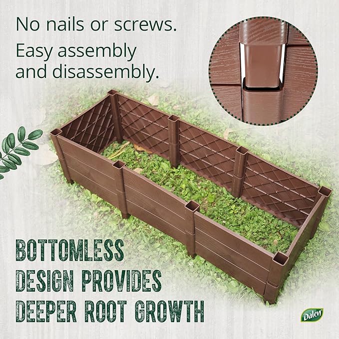 Dalen Modular Raised Bed Garden – Faux Wood – 8 Panel Starter Pack – Makes - Image 4