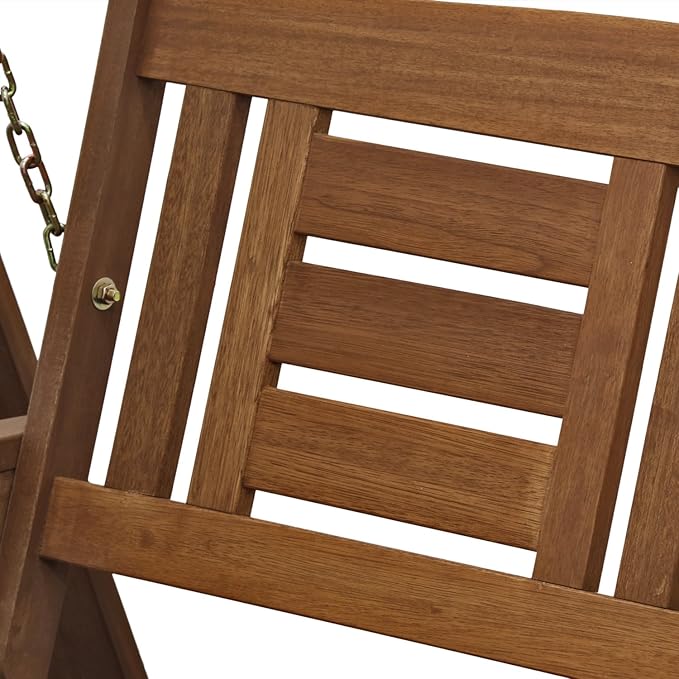 Furinno Tioman Hardwood Patio / Garden / Outdoor 4ft Porch Swing, 2 Seater - Image 5