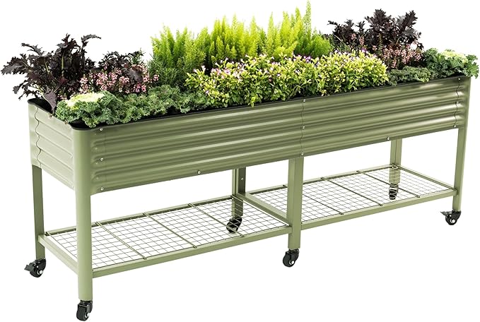Rolling Elevated Raised Garden Bed-V Series, 1400 Lbs Weight Capacity, Outdoor by VegoGarden