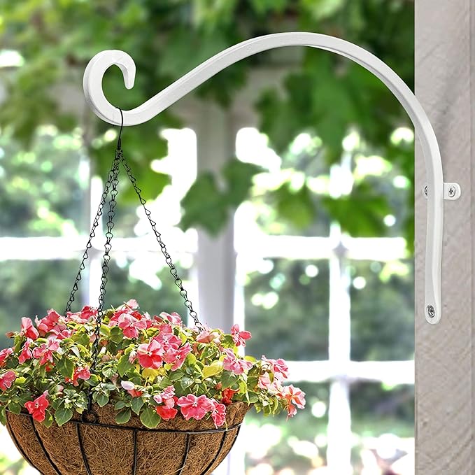 Qiang Ni Bird Feeder Hanger: 12-Inch Wall-Mounted Plant Bracket Outdoor - Image 2