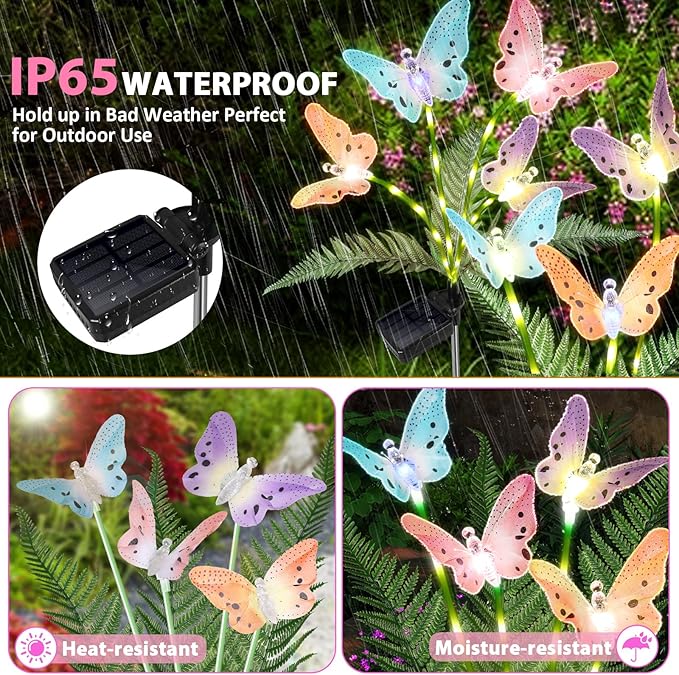 Solar Garden Lights 4 Pack Waterproof Decorative Solar Lights Outdoor - Image 3