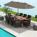 Tangkula 11 Pieces Rattan Outdoor Dining Set by TANGKULA
