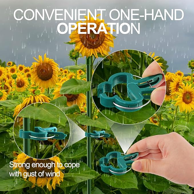 30 Pcs trumpet 1 inch Plant Support Clips, Flower and Vine, Garden Tomato Plant - Image 4