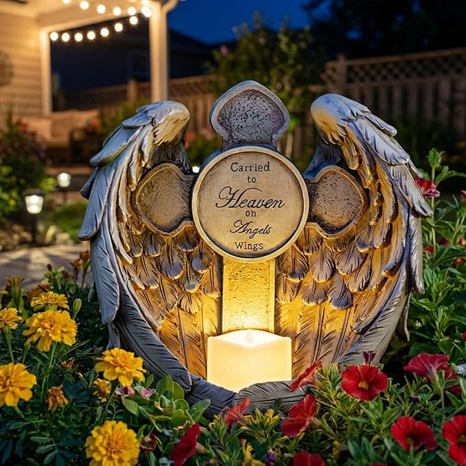 Solar Garden Angel Statue Light – Praying Guardian Angel Figurines - Image 4