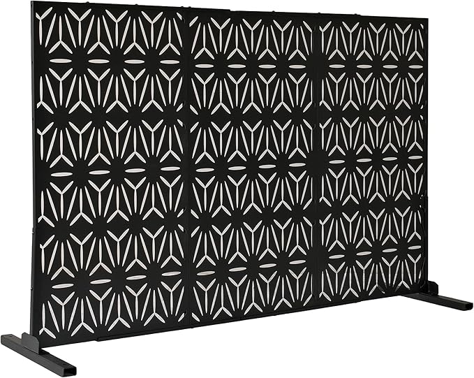 Oakland Living 6 ft. X 4 ft. Black Freestanding Metal Privacy Screen Room - Image 4