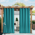 NICETOWN 2 Panels Outdoor Curtains Waterproof Fixed Grommet/Back Tab on Top & by NICETOWN