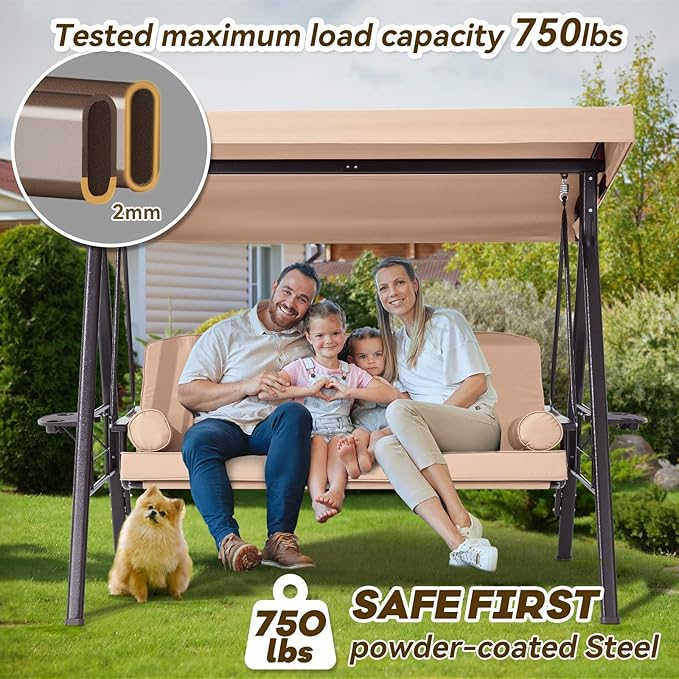 3 in 1 Outdoor Porch Swing - Image 6