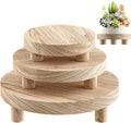 3 Pcs Wood Plant Stand Indoor Outdoor, Round Wood Riser by Letyourd%C3%A9cormoreglamorous