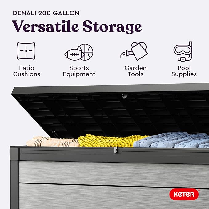 Keter Denali 200 Gallon Resin Large Deck Box - Image 4