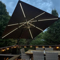 PURPLE LEAF 10 Feet Patio Umbrella Outdoor Cantilever Solar Powered LED Swivel by PURPLELEAF