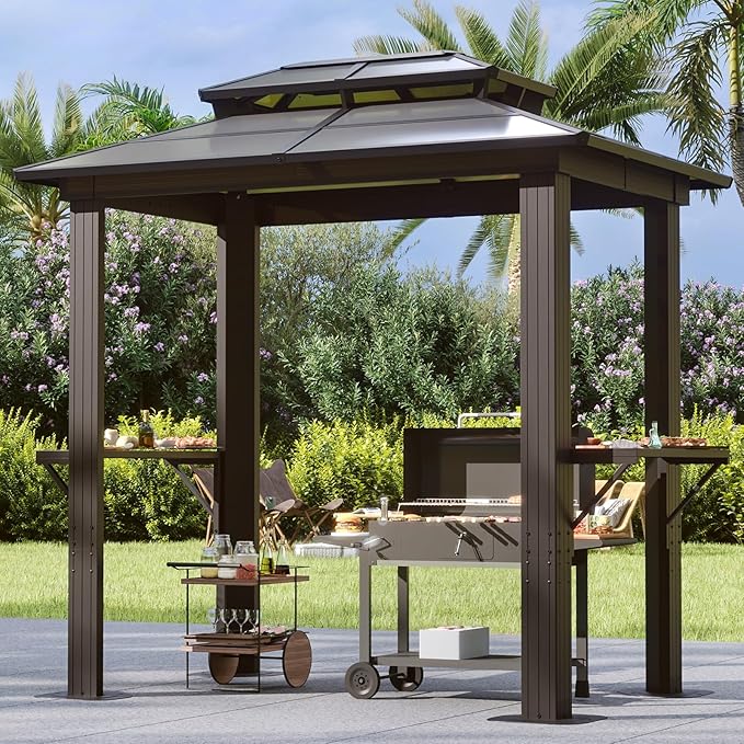 Aoxun Grill Gazebo 8 x 5FT, Outdoor Barbecue Gazebo by Aoxun