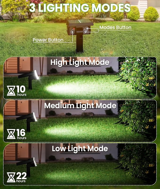 Bright Solar Spot Lights Outdoor 4 Pack, Solar Lights Outdoor Waterproof IP67 - Image 4