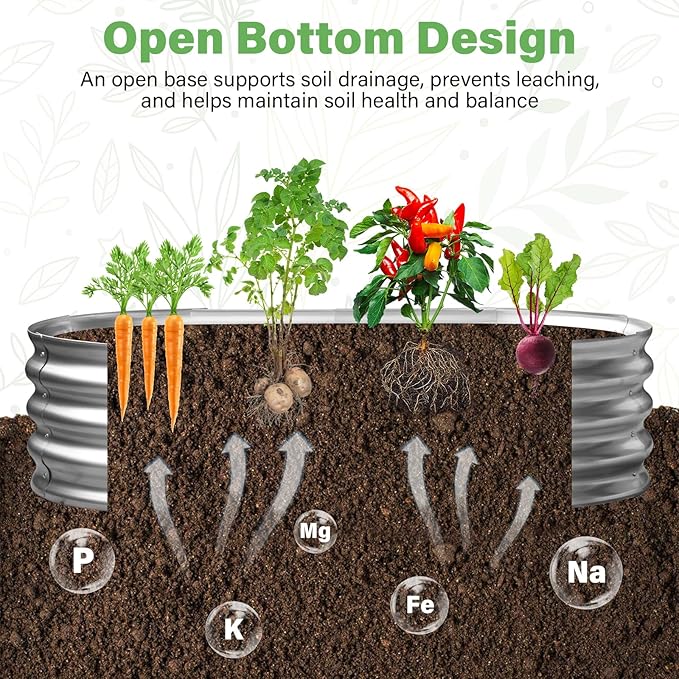TATAANTY Galvanized Raised Garden Bed - Image 5
