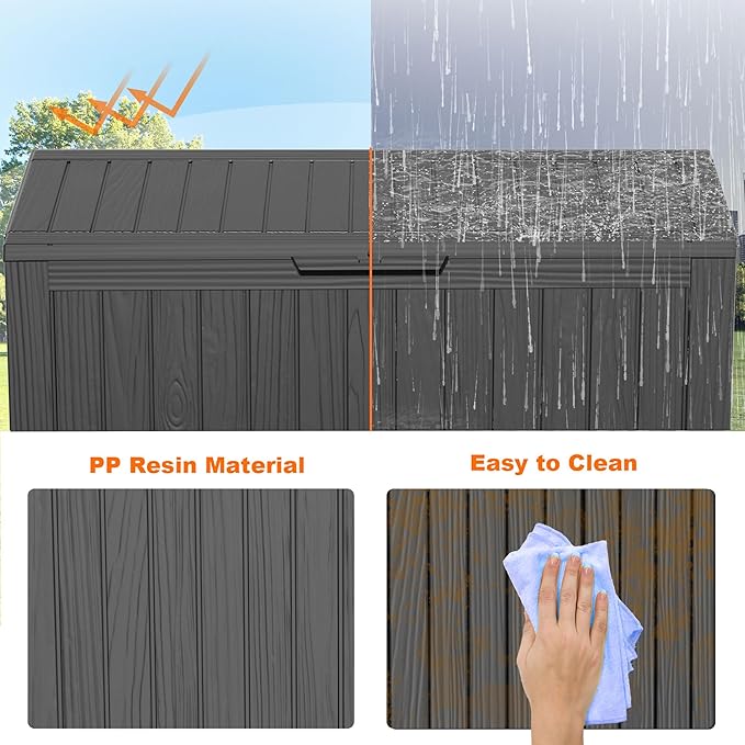 85 Gallon Outdoor Deck Box, Lockable Waterproof Outdoor Storage Boxes - Image 7