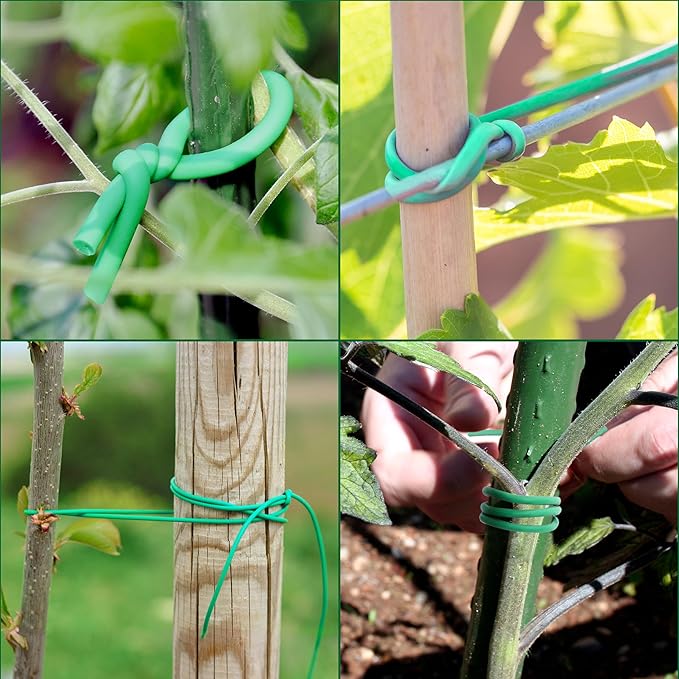 YMHB 120 Feet Green Soft Twist Tie Tomato Plant Tie, Garden Wire Green Twist - Image 7