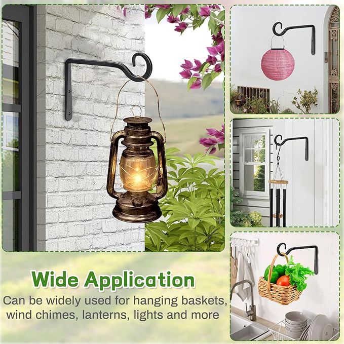 Plant Hangers Outdoor 2 Pack 10 Inch Metal Hanging Plant Bracket Metal Hanging - Image 6