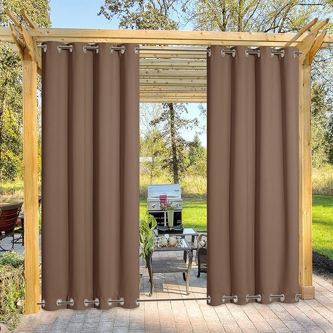 NICETOWN Weighted Patio Waterproof Outdoor Curtain, Thermal Insulated Stainless by NICETOWN