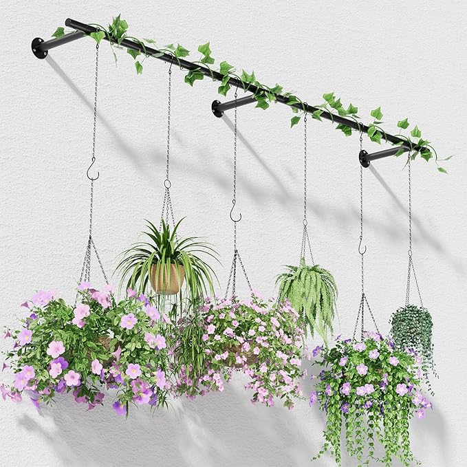Plant Hanger Indoor 63 inch, Metal Planters Hanging Rod by Unlumm