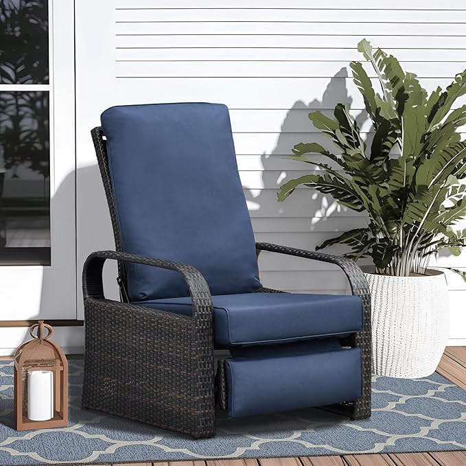 Art to Real Outdoor Wicker Recliner Chair - Image 2