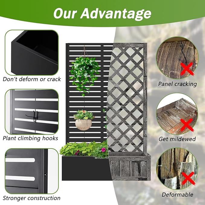 Metal Raised Garden Bed with Trellis, Planter Box - Image 4