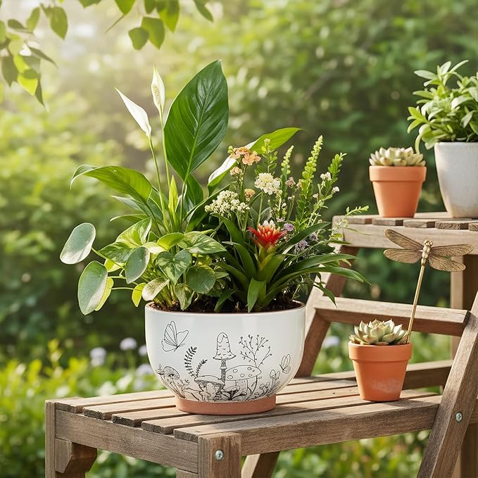 YBX 8 Inch & 6 Inch Terracotta Pots, Plant Pots, Flower Pots - Image 4
