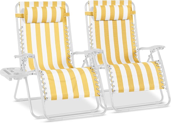 Best Choice Products Set of 2 Extra Wide Adjustable Steel Mesh Zero Gravity by BestChoiceProducts