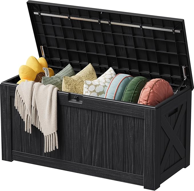 Devoko 125 Gallon Outdoor Storage Box, Waterproof Resin Deck Box by DEVOKO