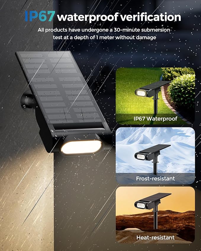 RGB Christmas Solar Spot Lights Outdoor, 12 RGB Color Modes Landscape Light - Image 6