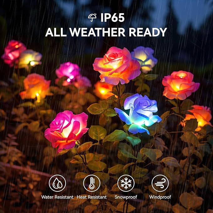WdtPro Solar Lights Outdoor, 8 Pack Solar Garden Light - Image 3
