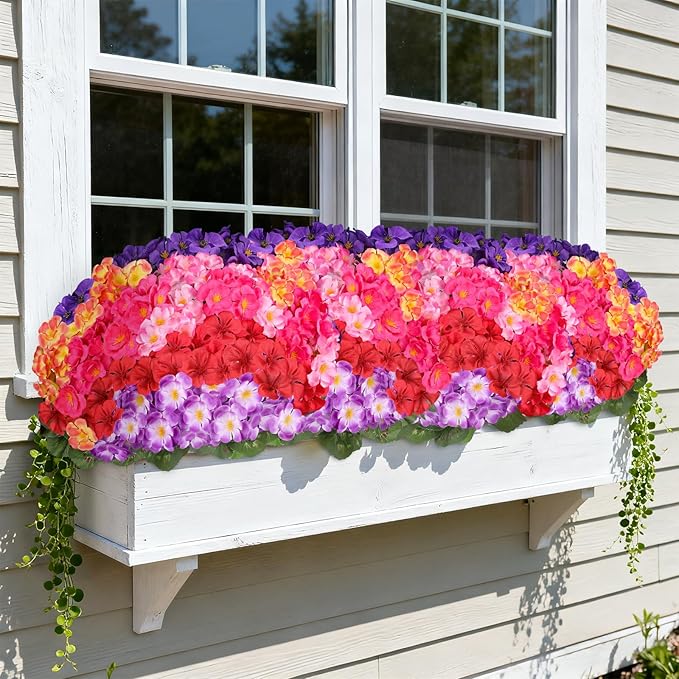 Artificial Geraniums Flowers for Outdoors, 6 Bundles Realistic Silk Fake - Image 6