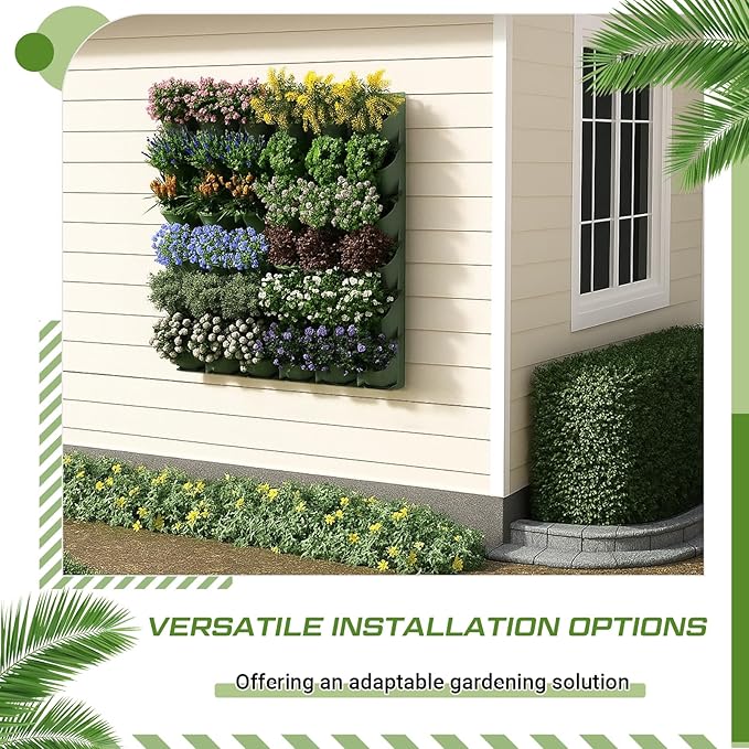30 Set 60 Pocket Vertical Stackable Wall Planters Kit Outdoor Self Watering - Image 6