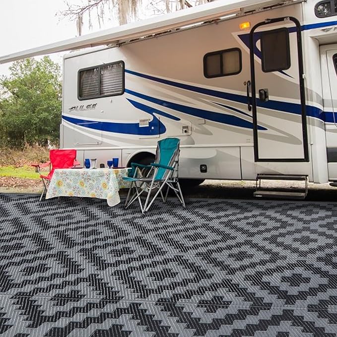 SAND MINE Waterproof Outdoor Rug 9x12 ft, Plastic Reversible Rug, Modern Area - Image 6