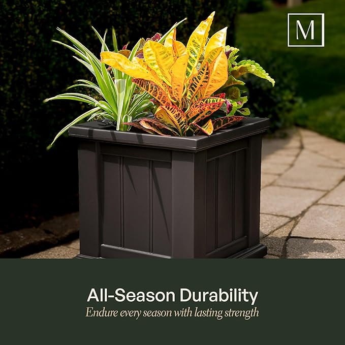 Mayne Cape Cod 14-Inch Square Planter – Self-Watering, Weather-Resistant Planter - Image 4
