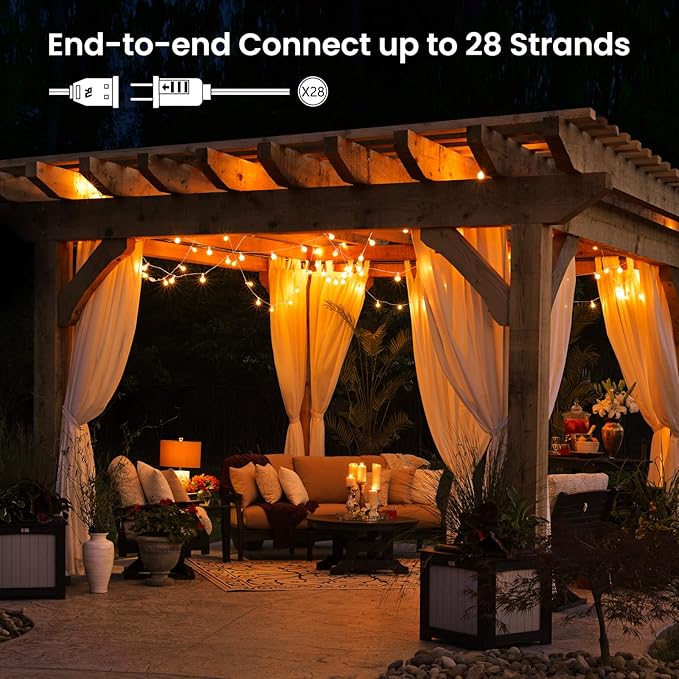 Brightown Outdoor String Lights, 50FT 25 G40 Bulbs Shatterproof Patio Lights - Image 6