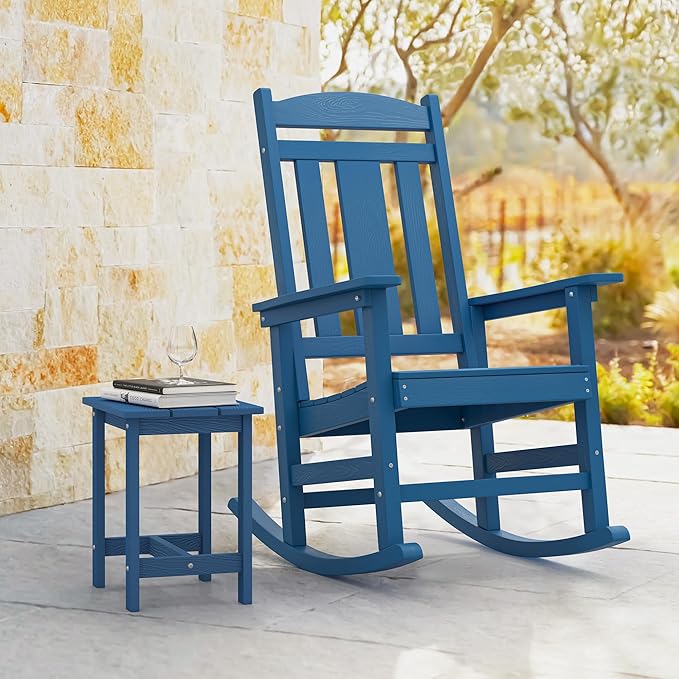 LUE BONA Outdoor Rocking Chairs Set, HDPS Poly Porch Rockers - Image 2
