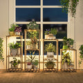 Bamworld Plant Stands with Grow Light Indoor 4 Sets Plant Shelves Outdoor by Bamworld