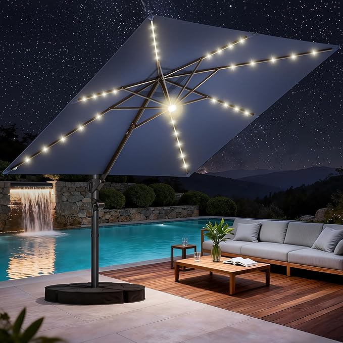HOMSHADE 10 ft Square Cantilever Patio Umbrella by HOMSHADE