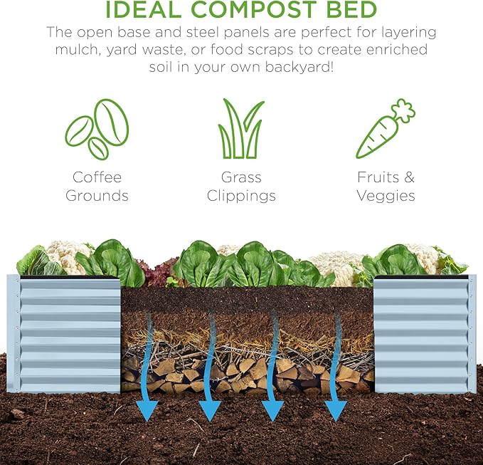 Best Choice Products 8x4x2ft Outdoor Metal Raised Garden Bed, Deep Root Planter - Image 5