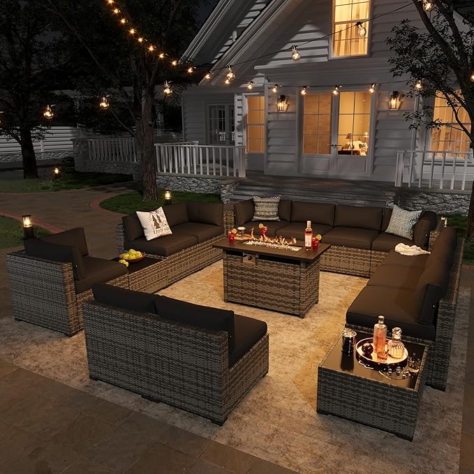 Aoxun Patio Furniture Sets, 15-Piece Outdoor Patio Furniture - Image 3