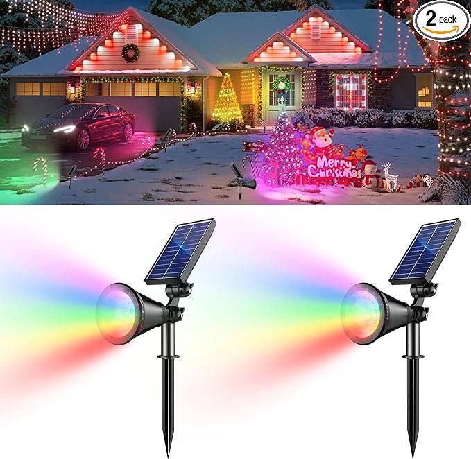 RGB Halloween Solar Spot Lights Outdoor, 36 LEDs Solar Lights Outdoor Color by Unknown