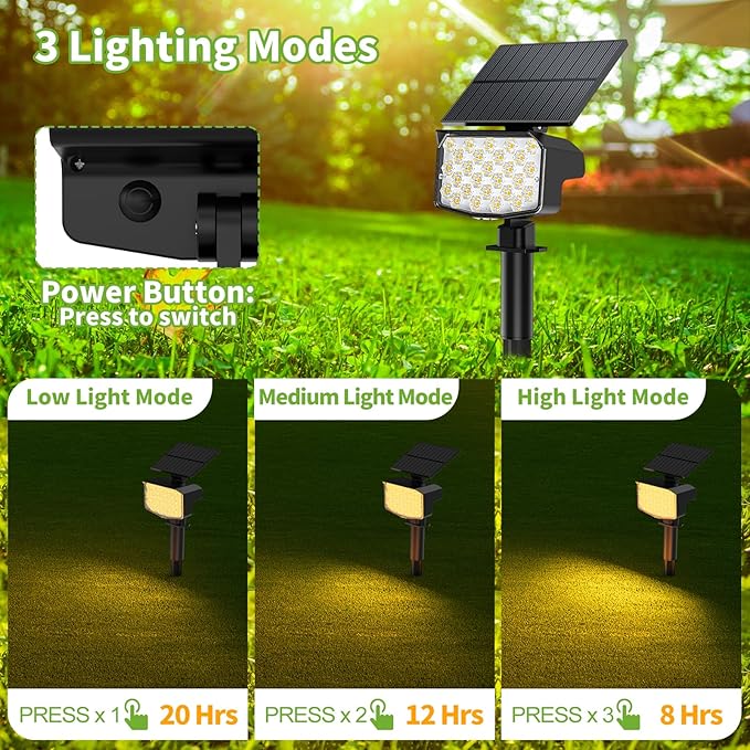 Solar Spot Lights Outdoor, Adjustable Solar Lights Outdoor Waterproof IP65 - Image 4