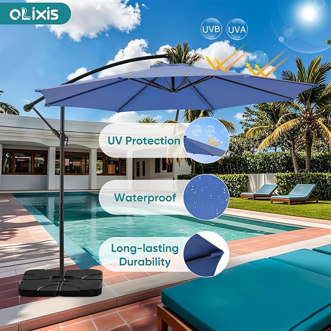 OLIXIS 10FT Offset Patio Umbrella, Cantilever Table Umbrellas - Image 2