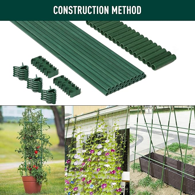 MAXPACE 62pcs Garden Stakes Kit: Includes 20 Sets of Fiberglass Plant Sticks - Image 5