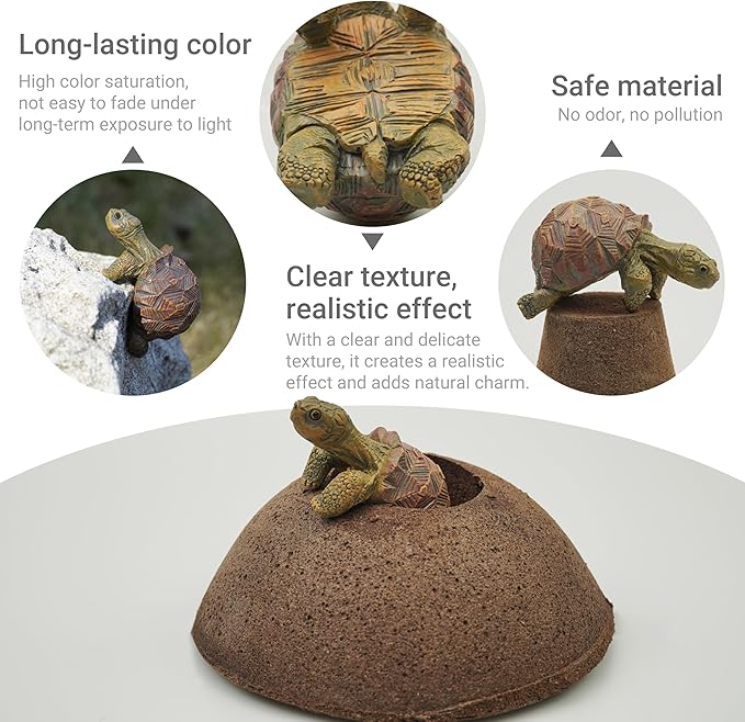 Mini Turtle Statue Miniature Tortoise Figurine Plant Pot Hanger, Realistic - Image 3