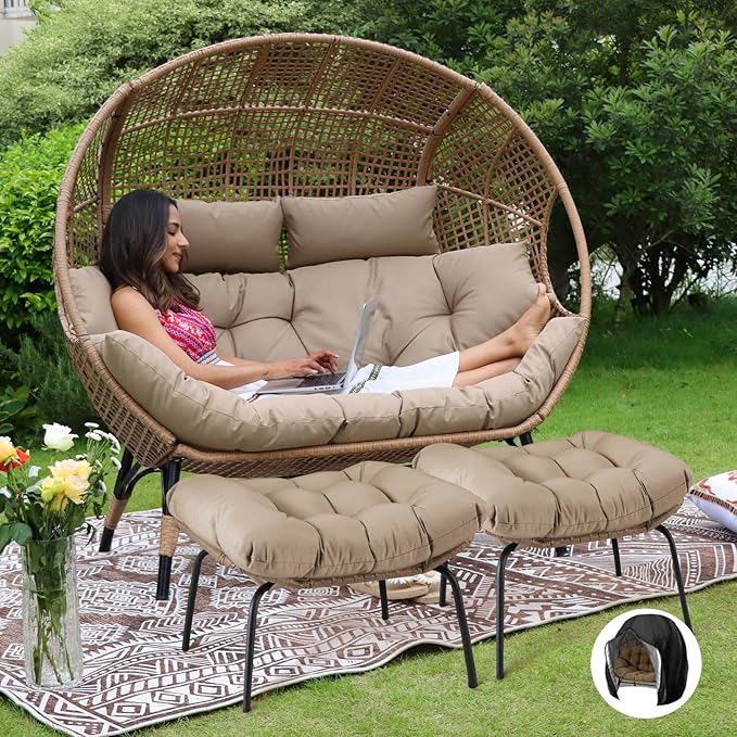 NICESOUL Indoor Outdoor Double Egg Chair by NICESOUL