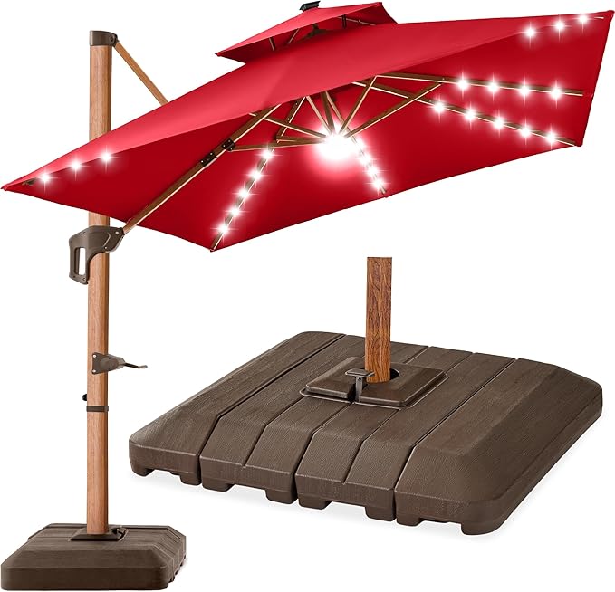 Best Choice Products 10ft Square Cantilever Patio Umbrella w/Base Included by BestChoiceProducts