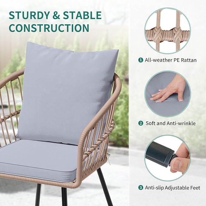 YITAHOME 3 Piece Bistro Set Outdoor - Image 5