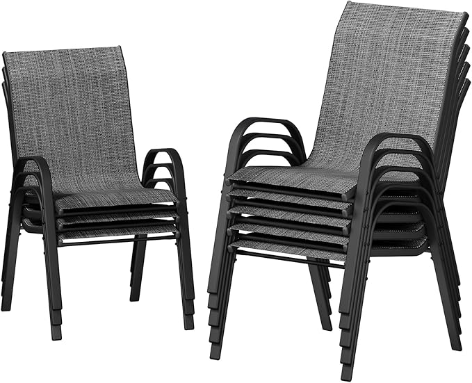 UDPATIO Patio Chairs Set of 8, Stackable Outdoor Dining Chairs by UDPATIO